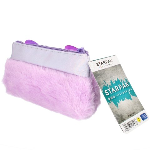 Piórnik saszetka pluszowy 1zamek Violet Bear STARPAK 472161
