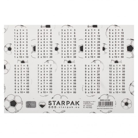 Plan lekcji z tabliczką mnożenia A5 Football STARPAK 431260