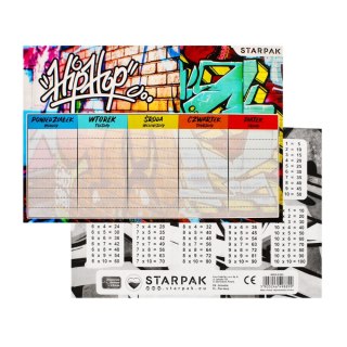 Plan lekcji z tabliczką mnożenia A5 Graffiti STARPAK 451893