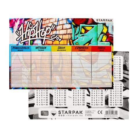 Plan lekcji z tabliczką mnożenia A5 Graffiti STARPAK 451893