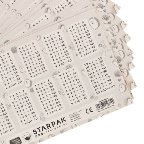 Plan lekcji z tabliczką mnożenia A5 Jeże pastelowe STARPAK 475434