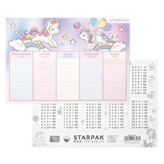 Plan lekcji z tabliczką mnożenia A5 Unicorn STARPAK 472979
