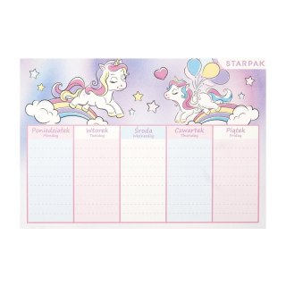 Plan lekcji z tabliczką mnożenia A5 Unicorn STARPAK 472979