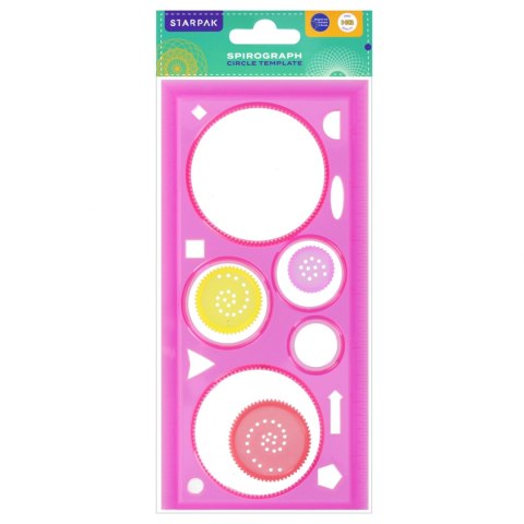 Szablon kreślarski kolorowy z linijką 20cm mix kolorów PBH STARPAK 470970