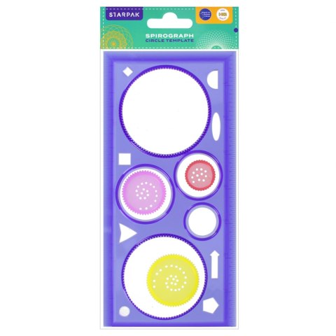 Szablon kreślarski kolorowy z linijką 20cm mix kolorów PBH STARPAK 470970