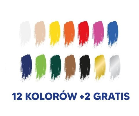 Farby Plakatowe Oxford 12 kolorów 2 GRATIS