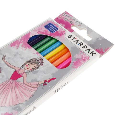 Kredki ołówkowe 12 kolorów Balerina STARPAK 490900