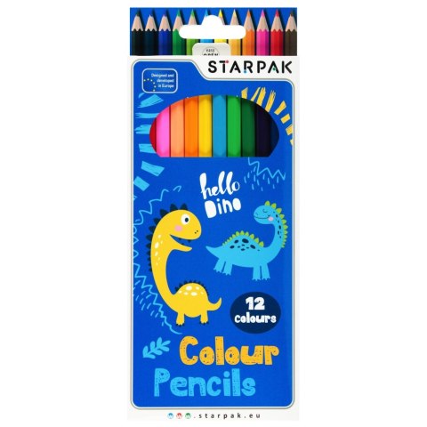 Kredki ołówkowe 12 kolorów Dino STARPAK 512000