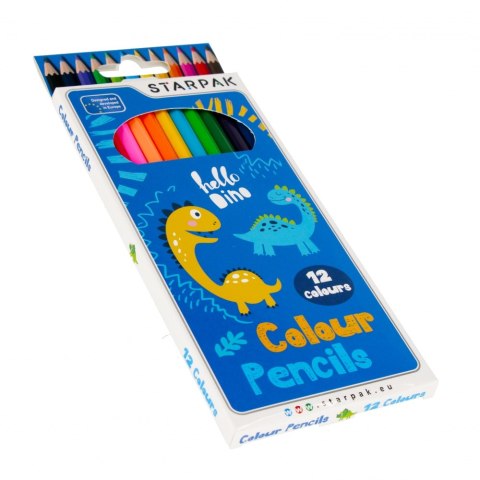 Kredki ołówkowe 12 kolorów Dino STARPAK 512000