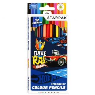 Kredki ołówkowe 12 kolorów Hot Wheels STARPAK 490887