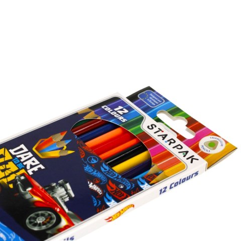 Kredki ołówkowe 12 kolorów Hot Wheels STARPAK 490887