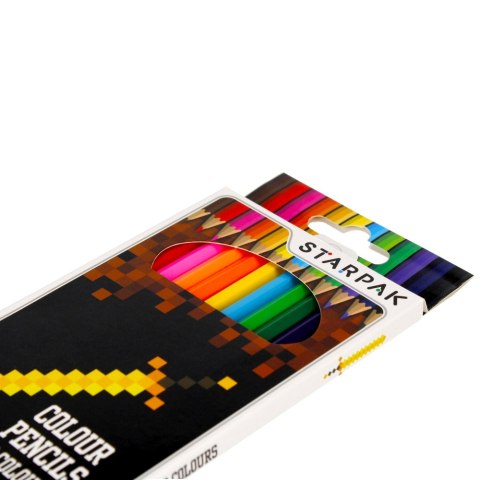 Kredki ołówkowe 12 kolorów Pixel Game STARPAK 484791