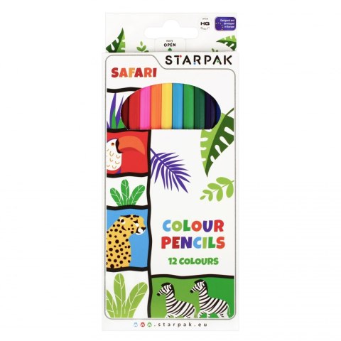 Kredki ołówkowe 12 kolorów Safari STARPAK 501767