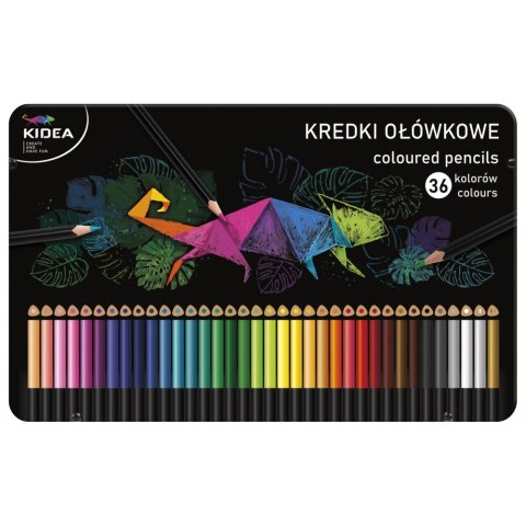 Kredki ołówkowe 36 kolorów trójkątne Kidea DERFORM KTMP36KA