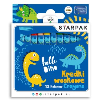 Kredki woskowe 12 kolorów Dino STARPAK 512004