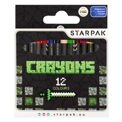 Kredki woskowe 12 kolorów Pixel Game STARPAK 484792