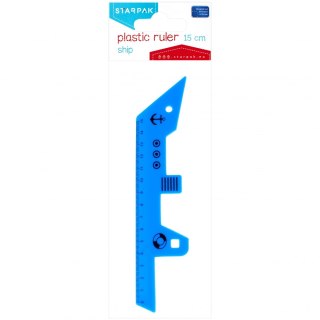 Linijka plastikowa Statek 15cm STARPAK 491025