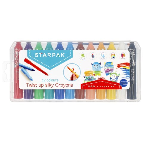 Pastele olejne wykręcane 12 kolorów STARPAK 491030