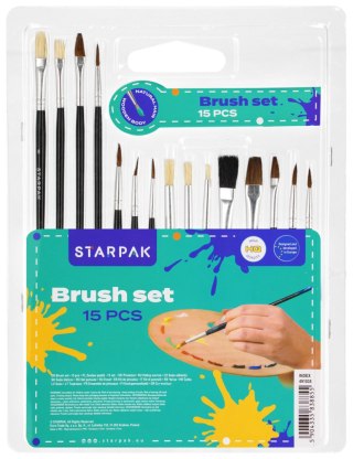 Pędzle szkolne etui 15 szt. STARPAK 491035
