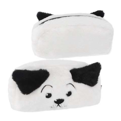 Piórnik saszetka pluszowa 1zamek Dog B&W STARPAK 502046