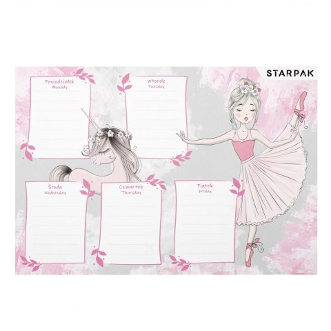 Plan lekcji z tabliczką mnożenia A5 Balerina STARPAK 494339