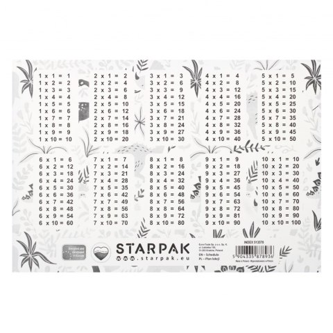 Plan lekcji z tabliczką mnożenia A5 Dino Girl STARPAK 513570