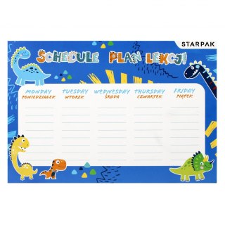 Plan lekcji z tabliczką mnożenia A5 Dino STARPAK 494352
