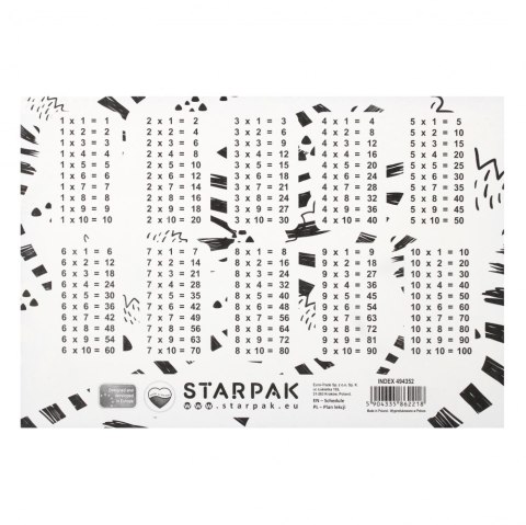 Plan lekcji z tabliczką mnożenia A5 Dino STARPAK 494352