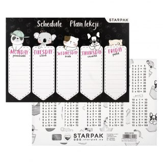 Plan lekcji z tabliczką mnożenia A5 Minisy STARPAK 494188