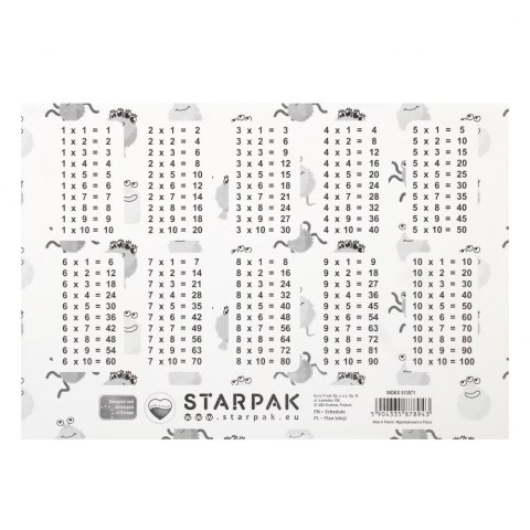 Plan lekcji z tabliczką mnożenia A5 Monster STARPAK 513571