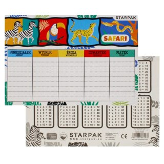 Plan lekcji z tabliczką mnożenia A5 Safari STARPAK 494009