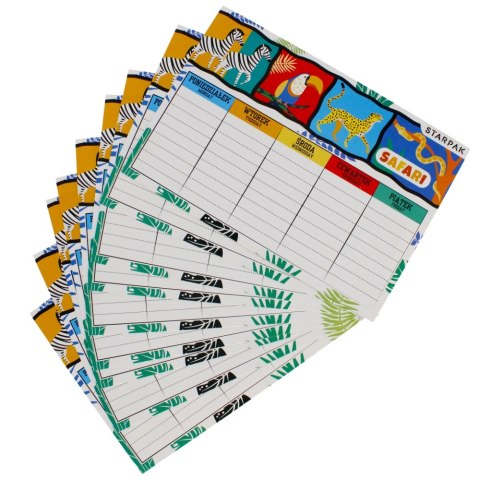 Plan lekcji z tabliczką mnożenia A5 Safari STARPAK 494009