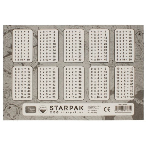 Plan lekcji z tabliczką mnożenia A5 Trip STARPAK 494185