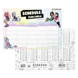Plan lekcji z tabliczką mnożenia Monster High STARPAK 515600
