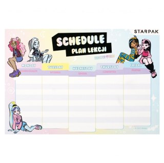 Plan lekcji z tabliczką mnożenia Monster High STARPAK 515600