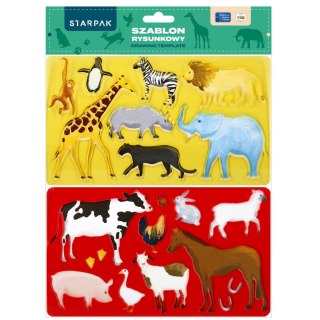 Szablon rysunkowy 225x130 2szt Animals STARPAK 505506