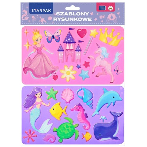 Szablon rysunkowy Księżniczki 225x130 2szt STARPAK 505502