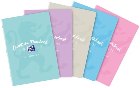 Zeszyt A4 Oxford Campus Pastel, 60 kartek, kratka z marginesem