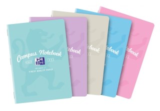 Zeszyt A5 Oxford Campus Pastel, 60 kartek, kratka z marginesem