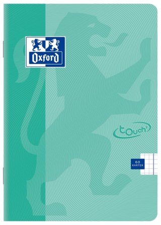 Zeszyt A5 Oxford Touch Pastel, 60 kartek, kratka z marginesem, turkusowy