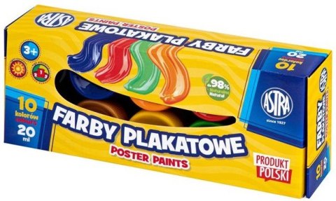 Farby plakatowe 10kol 20ml box ASTRA 301123044