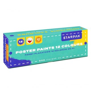 Farby plakatowe 12 kolorów 20ml School2 STARPAK 533629