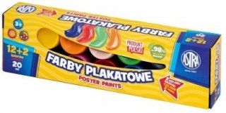 Farby plakatowe 12kol 2kol20ml box ASTRA 301123045