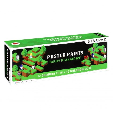 Farby plakatowe 12kolorów 20ml Pixel Game Diagonal STARPAK 521495