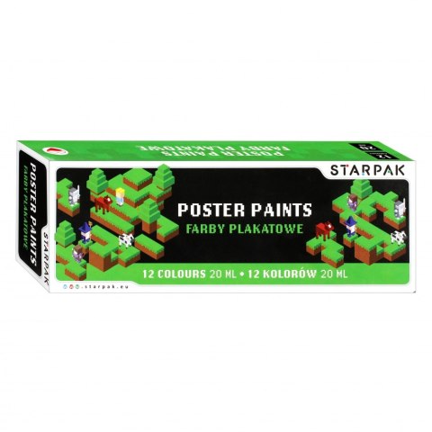 Farby plakatowe 12kolorów 20ml Pixel Game Diagonal STARPAK 521495