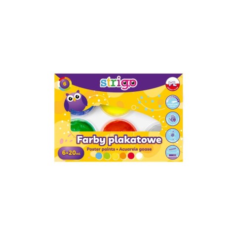 Farby plakatowe 6kol 20ml Strigo PILOT SSC295