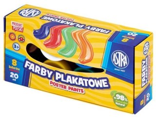 Farby plakatowe 8kol 20ml box ASTRA 301123041