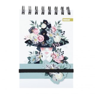 Kołonotes z gumką A6 96 kartek Kraft Flower BENIAMIN 111153 BEN