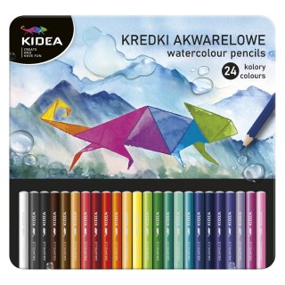 Kredki akwarelowe ołówkowe 24kol/180 Kidea DERFORM KAMP24KA