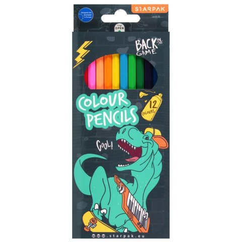 Kredki ołówkowe 12 kolorów Skate Dino STARPAK 536292